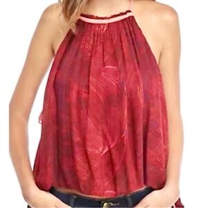M063 // Free People Season in the Sun Red Halter Tank EUC // S